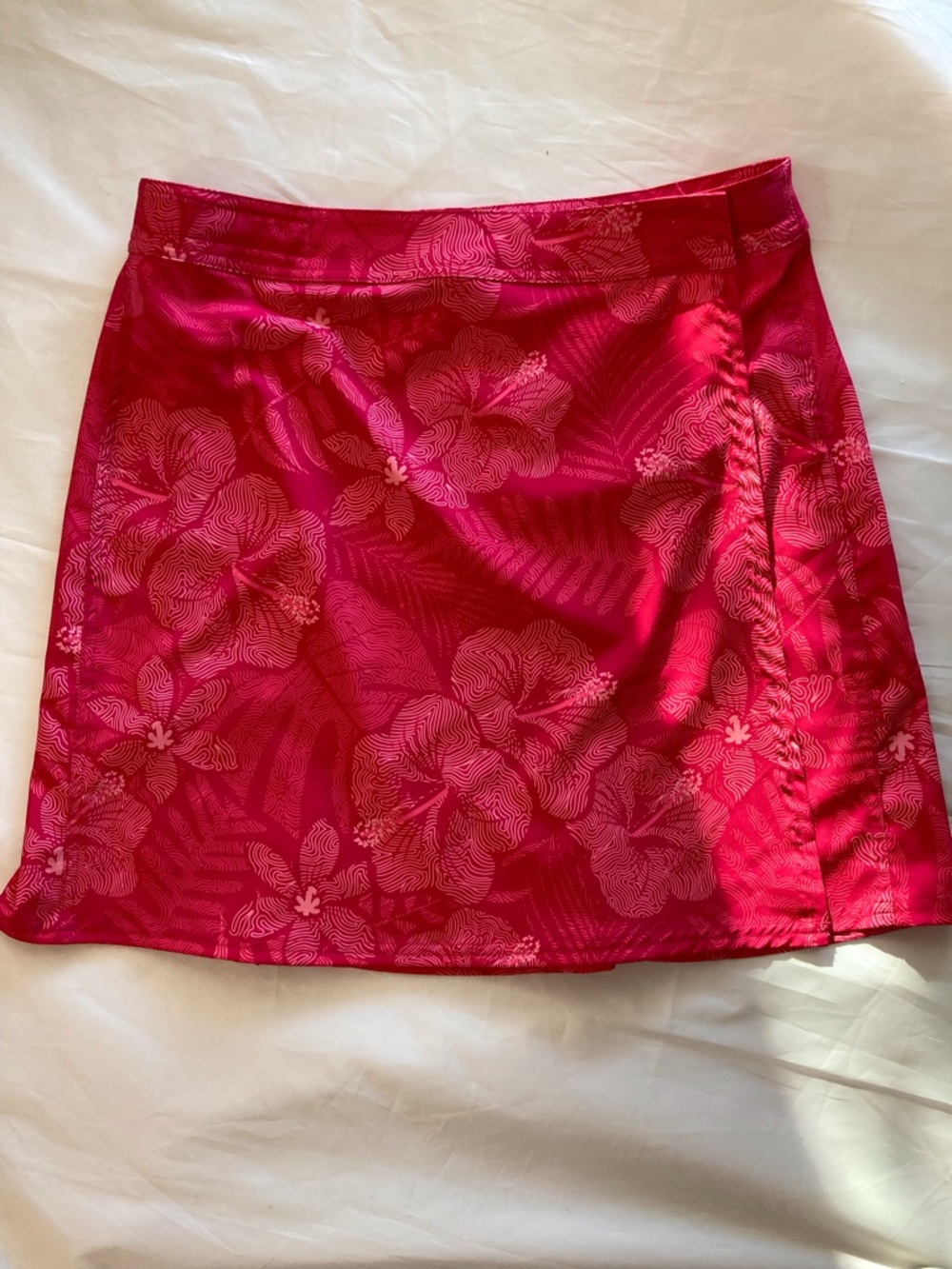 RipSkirt Hawaii Wrap Skirt Tropical Pink Hibiscus Floral Print #2 Length Medium